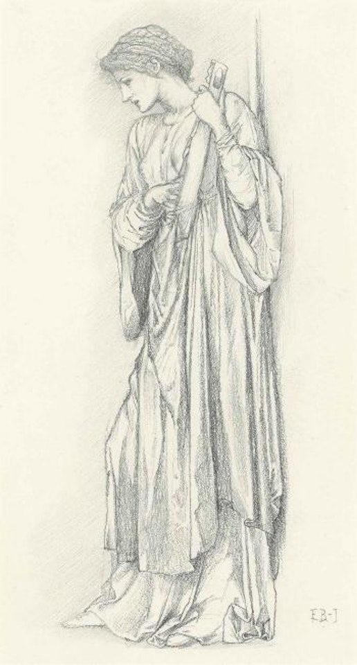 A Minstrel: Study for 'The mill' by Edward Coley Burne-Jones
