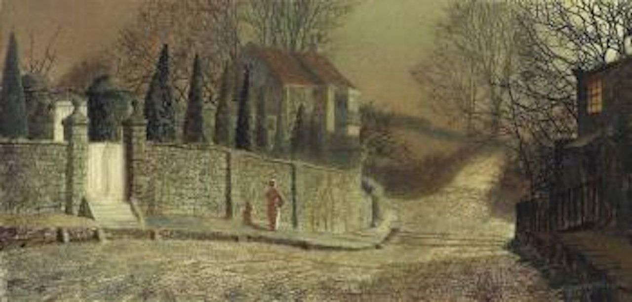 The old gates, Yew Court, Scalby, near Scarborough by John Atkinson Grimshaw