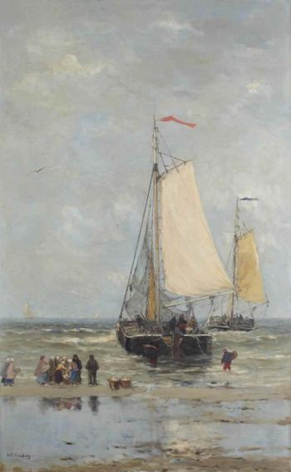 Sorting the catch along the shore of Scheveningen by Hendrik-Willem Mesdag