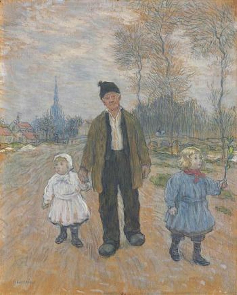 Le veillard avec amis by Jean Francois Raffaelli