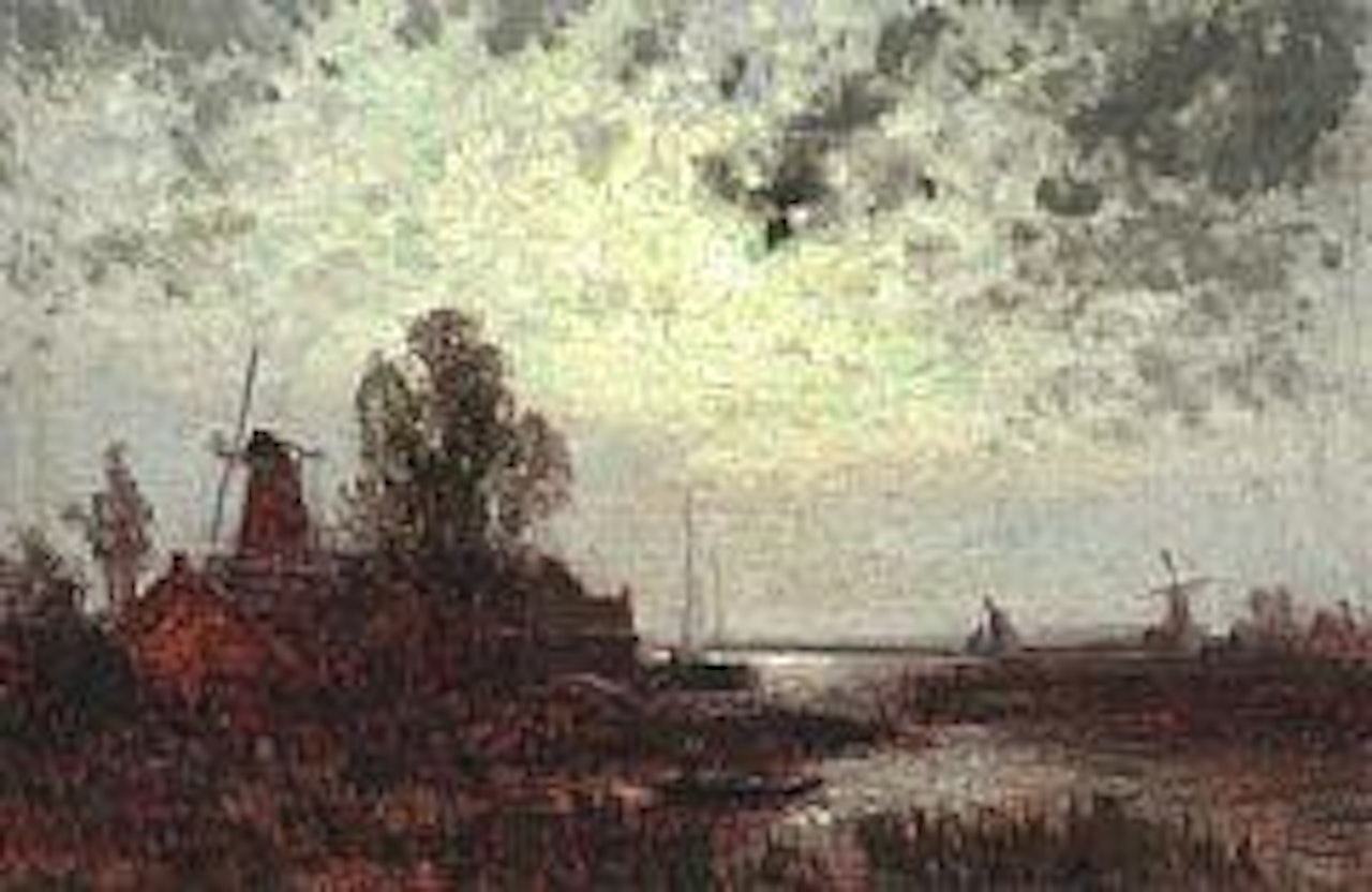 Coastal scene in evening light by Walter Moras