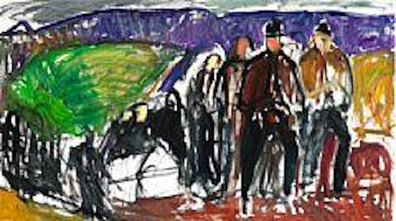 Begravelsesoptog (Funeral procession), the Faroe Islands by Samuel Joensen-Mikines