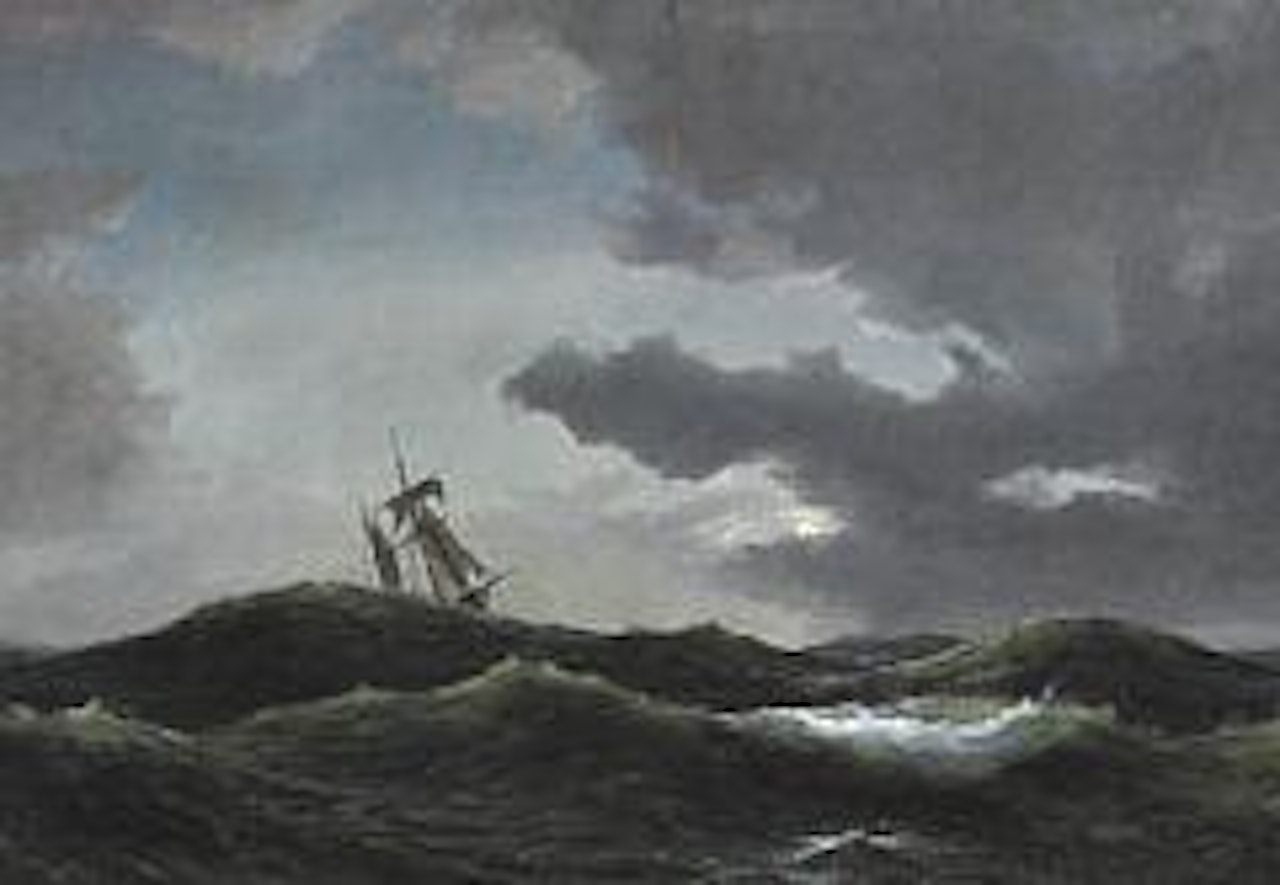Moonlit sea by Anton Melbye