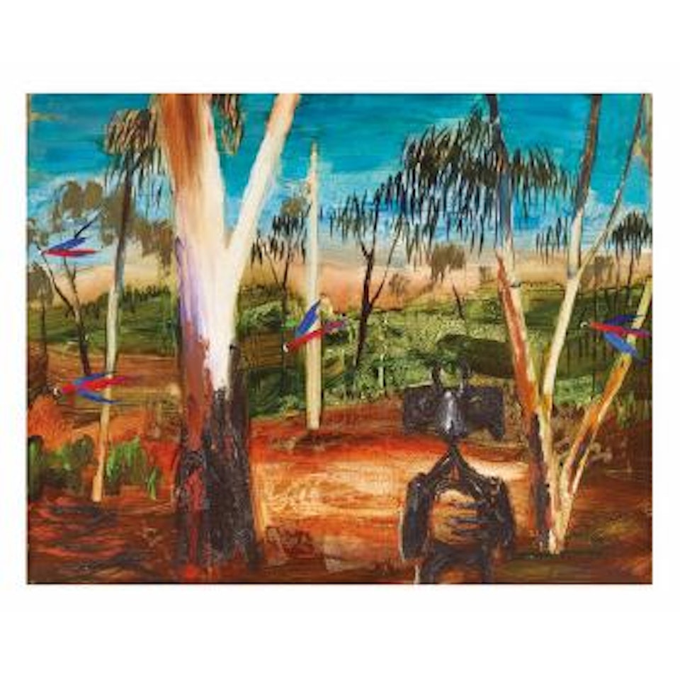 Faun and Birds in bush by Albert Tucker