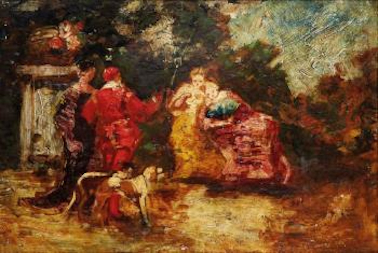 Les belles et le cardinal by Adolphe Monticelli