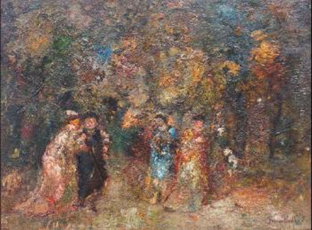 Passeggiata nel parco by Adolphe Monticelli
