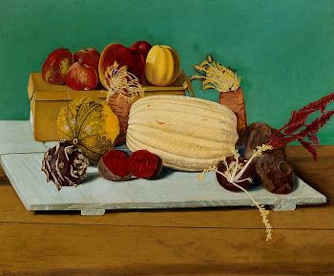 Stillleben mit Kürbissen by Adolf Dietrich