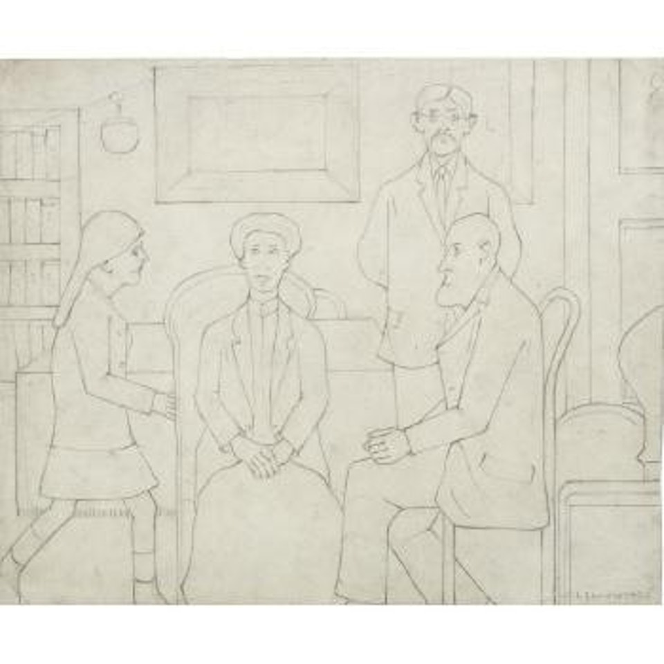 Family Meeting by Laurence Stephen Lowry