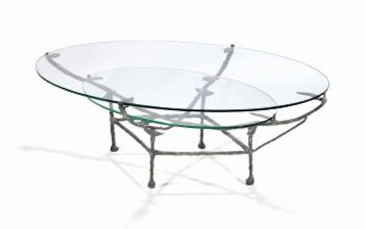 Table carcasse, modèle bas à double plateau by Diego Giacometti