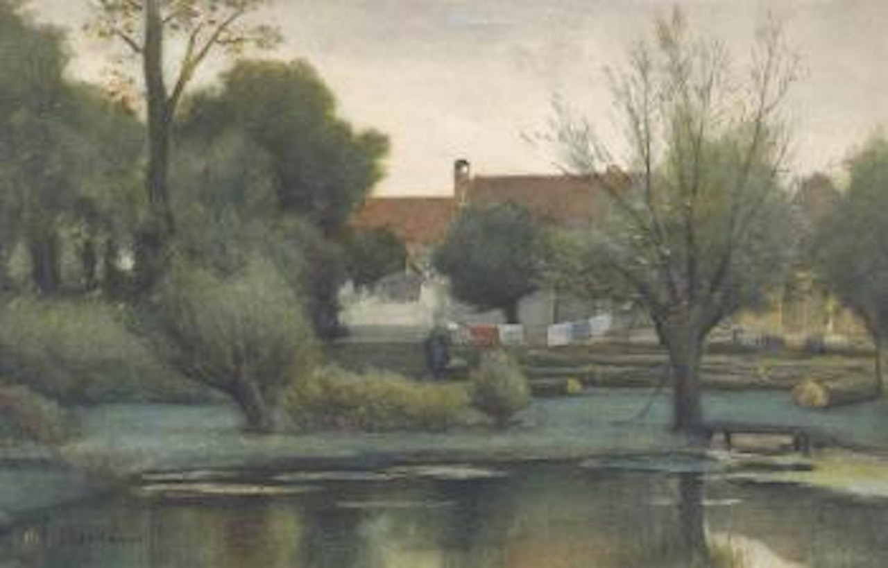 Farmyard with Laundry and Logs by Piet Mondrian
