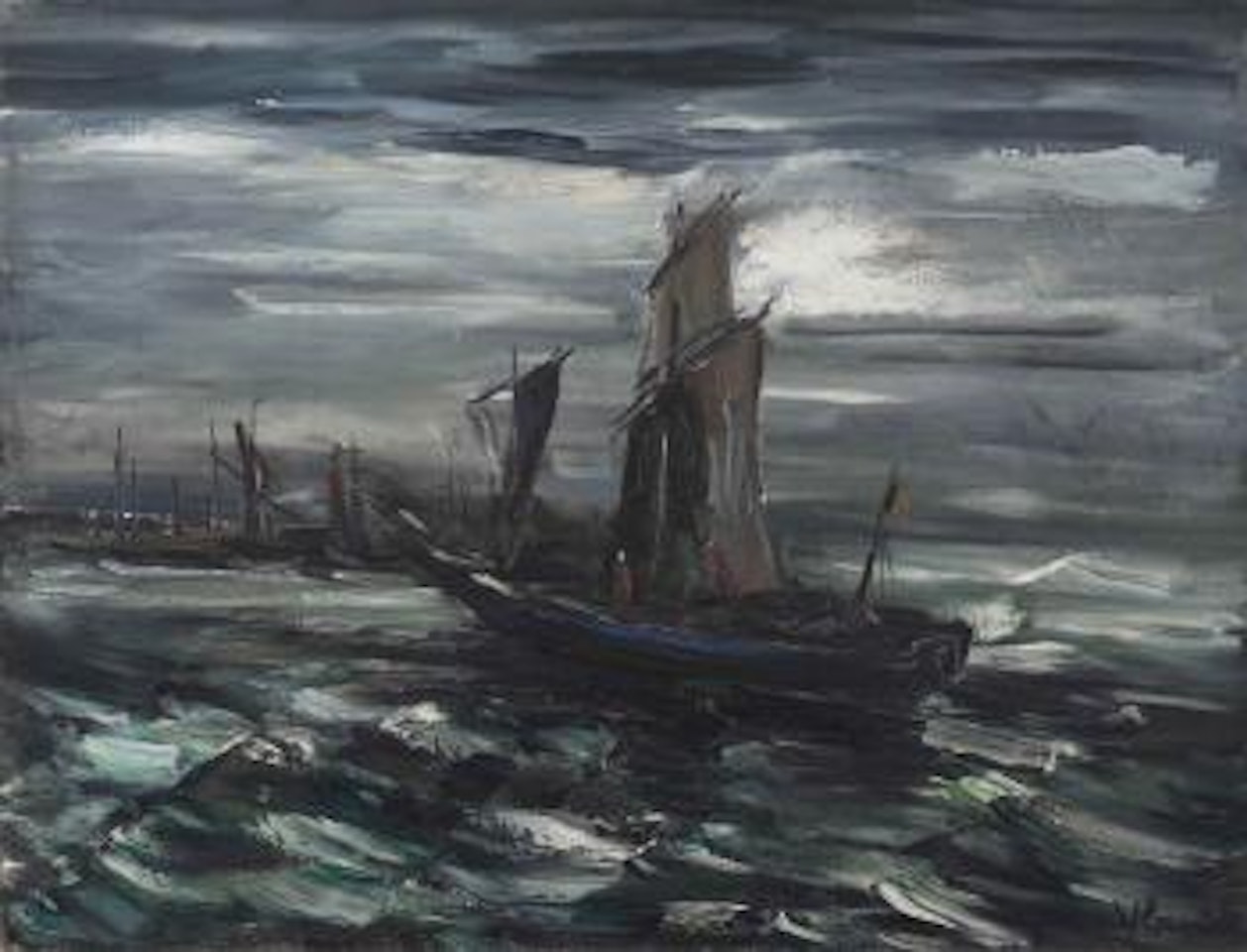 Voiliers dans le port by Maurice de Vlaminck