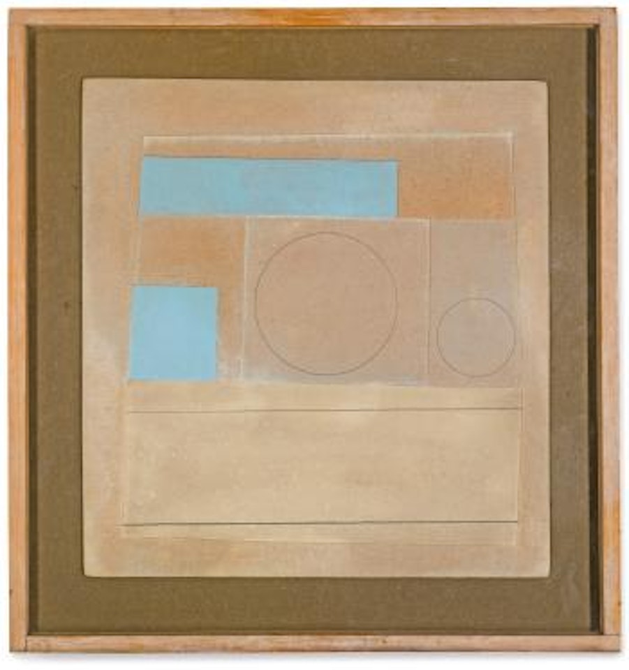 Nov 59 Mycenae 3 (Brown and Blue) by Ben Nicholson, O.M.