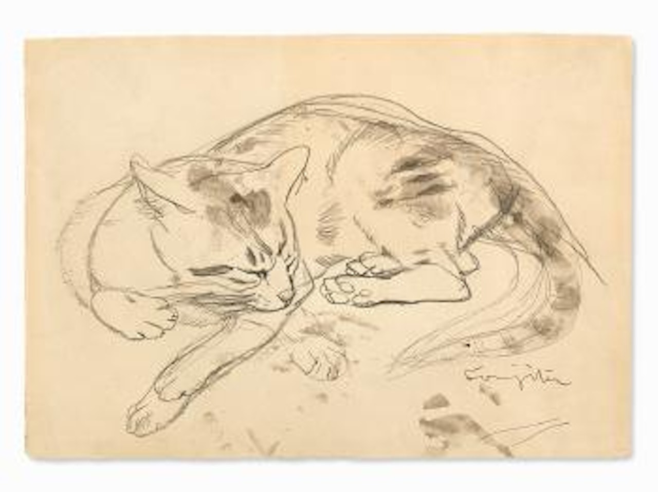 Chat Endormi by Leonard Tsuguharu Foujita