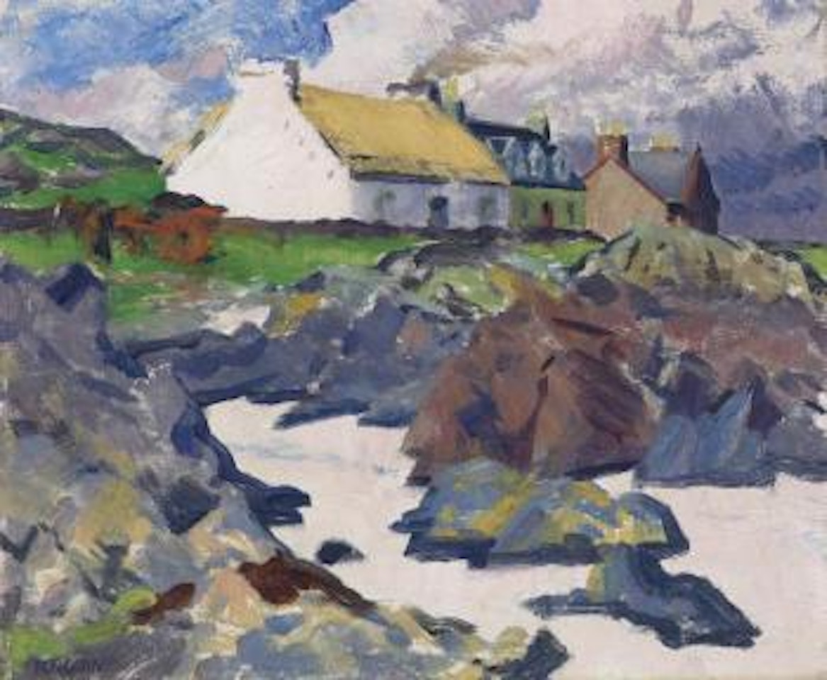 Cottage on the Shore, Iona by Francis Campbell Boileau Cadell