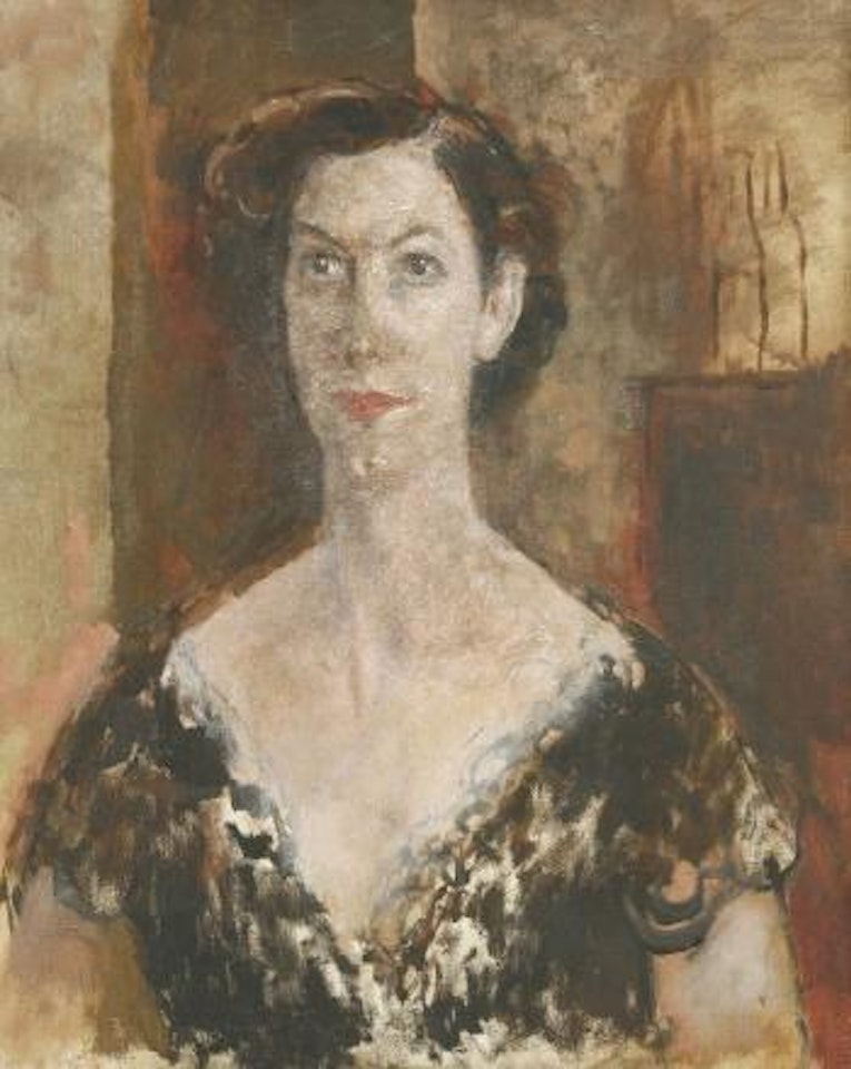 Portrait of Mrs Annie Davis, bust length by Augustus Edwin John