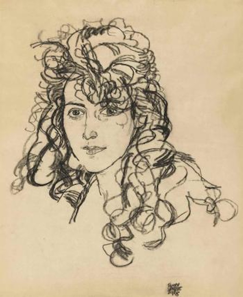 Mädchenkopf (Frau Sohn) by Egon Schiele