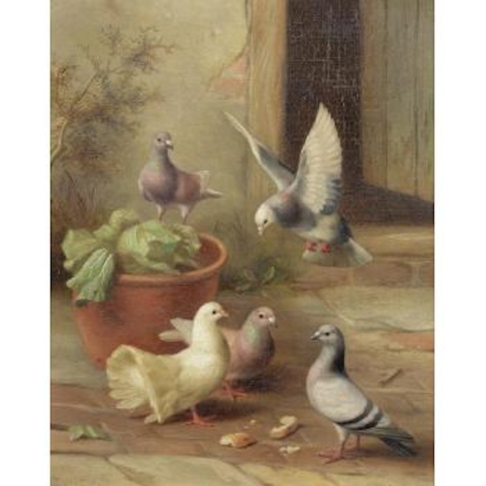 Farmyard Family; Feeding Time by Edgar Hunt