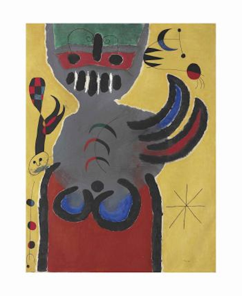 La tige de la fleur rouge pousse vers la lune (The Stem of the Red Flower Grows Toward the Moon) by Joan Miró