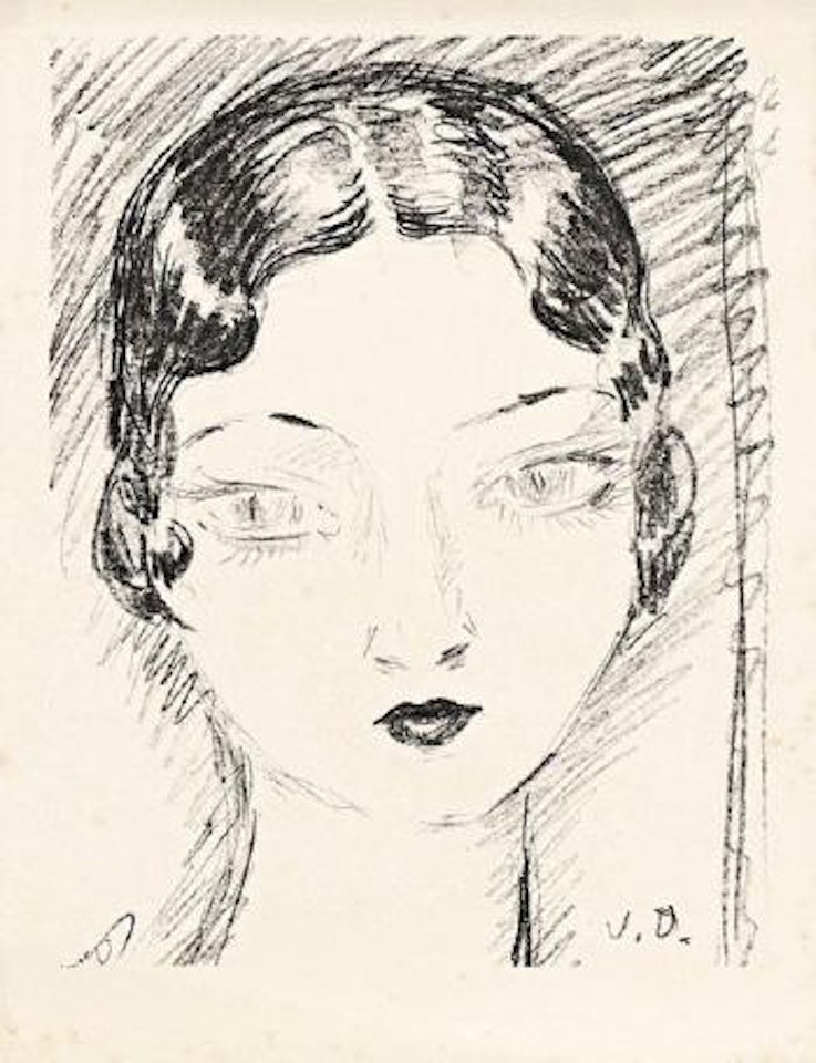 Tête de femme de face, cheveux courts by Kees van Dongen
