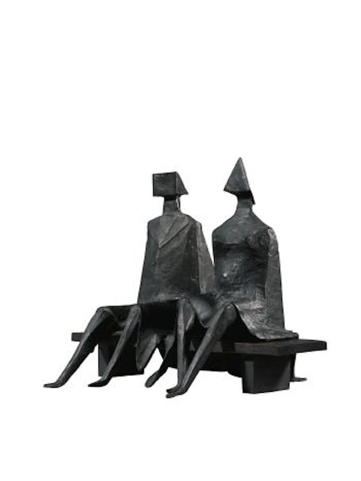 Maquette II, Sitting Couple on Bench by Lynn Chadwick