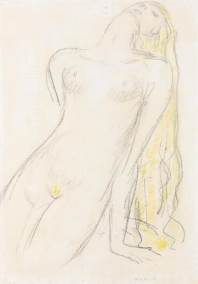 La Femme Blonde (Illustration Pour La Princesse De Babylone, Voltaire) - Recto Un Couple Et Un Chien - Verso by Kees van Dongen
