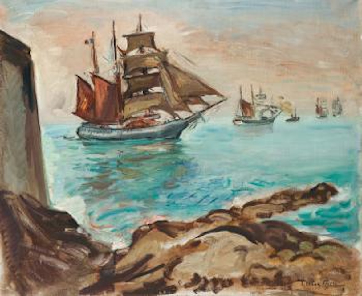 Bateaux En Bord De Mer by Othon Friesz