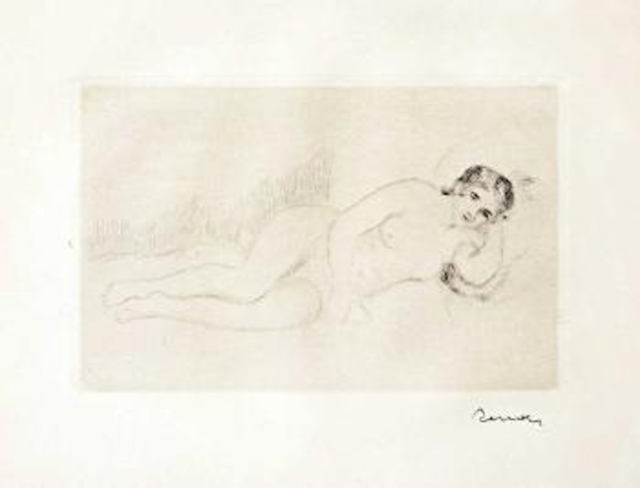 Femme nue couchée (tournée à droite) by Pierre-Auguste Renoir