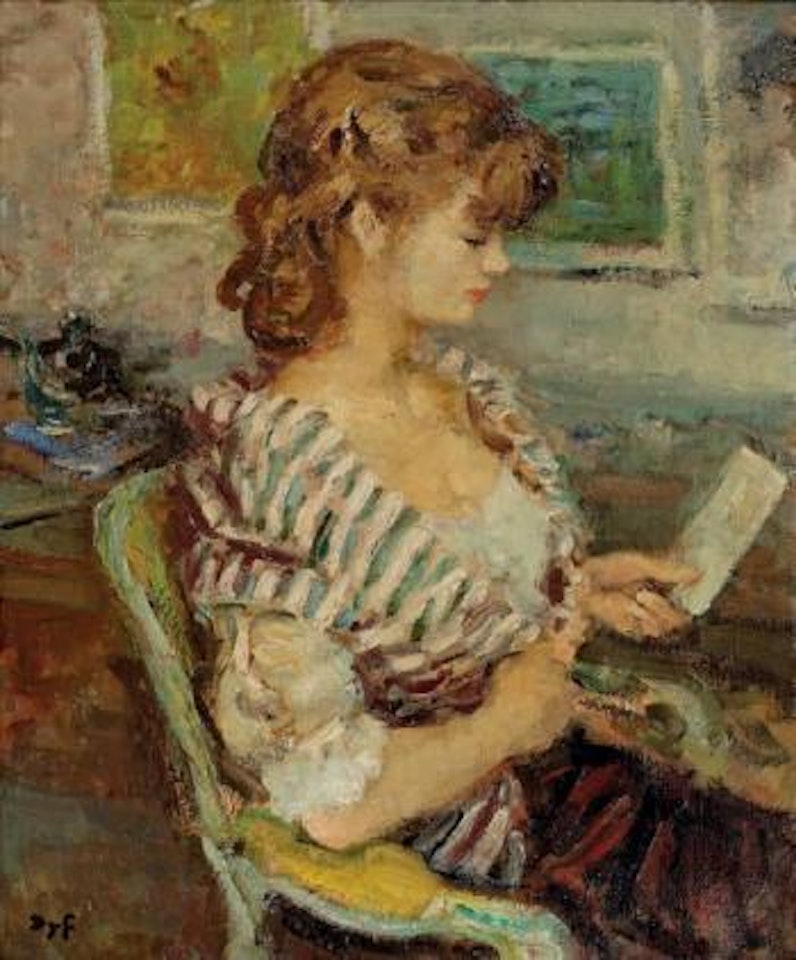 Jeune femme à l’estampe by Marcel Dyf