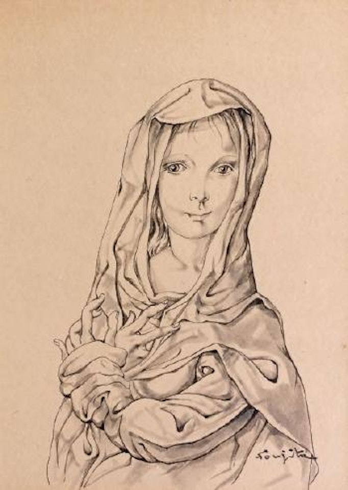 Jeune fille au voile by Leonard Tsuguharu Foujita