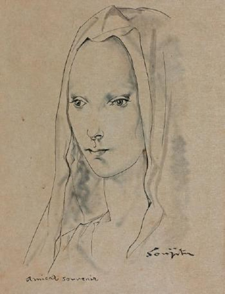 Jeune fille au voile by Leonard Tsuguharu Foujita