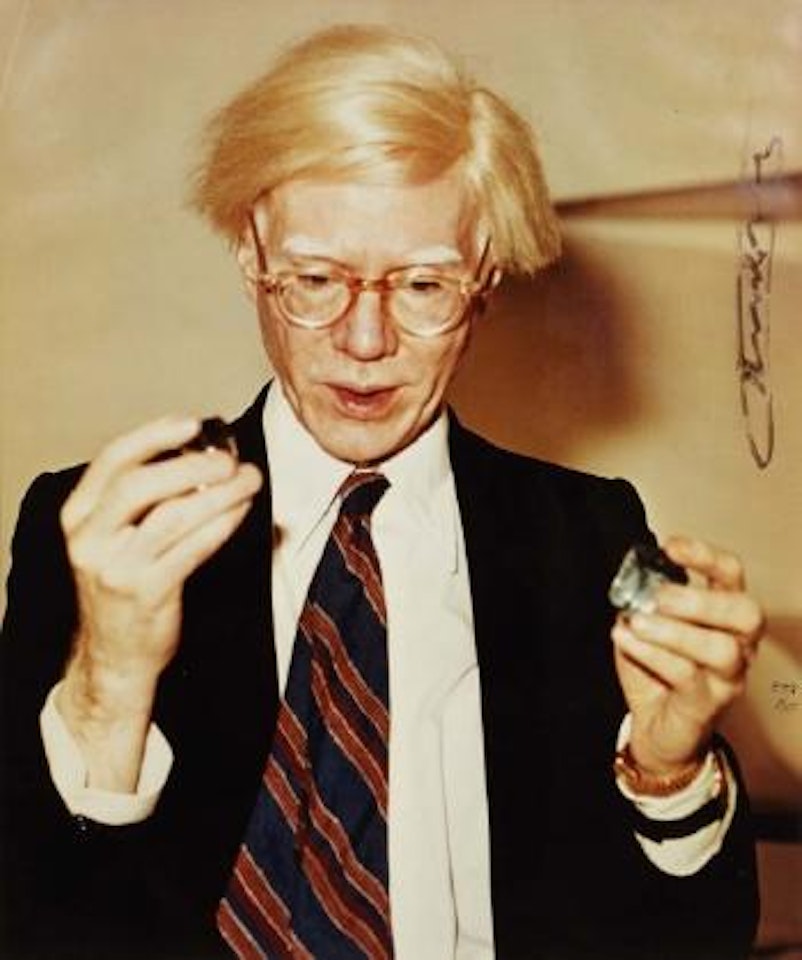 Andy with striped tie by Andy Warhol