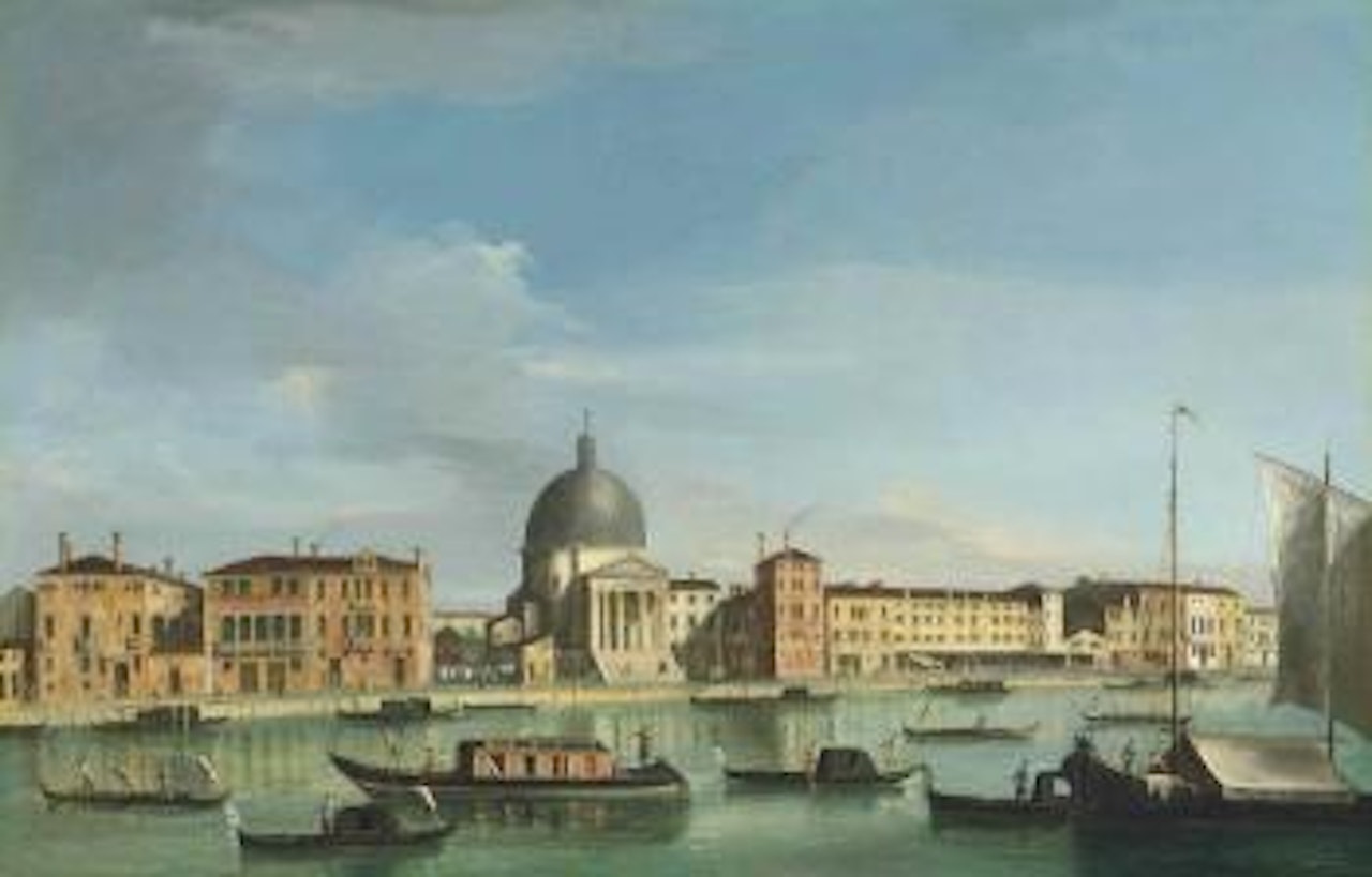 The Grand Canal, Venice, looking West towards San Simeone Piccolo by Apollonio Domenichini