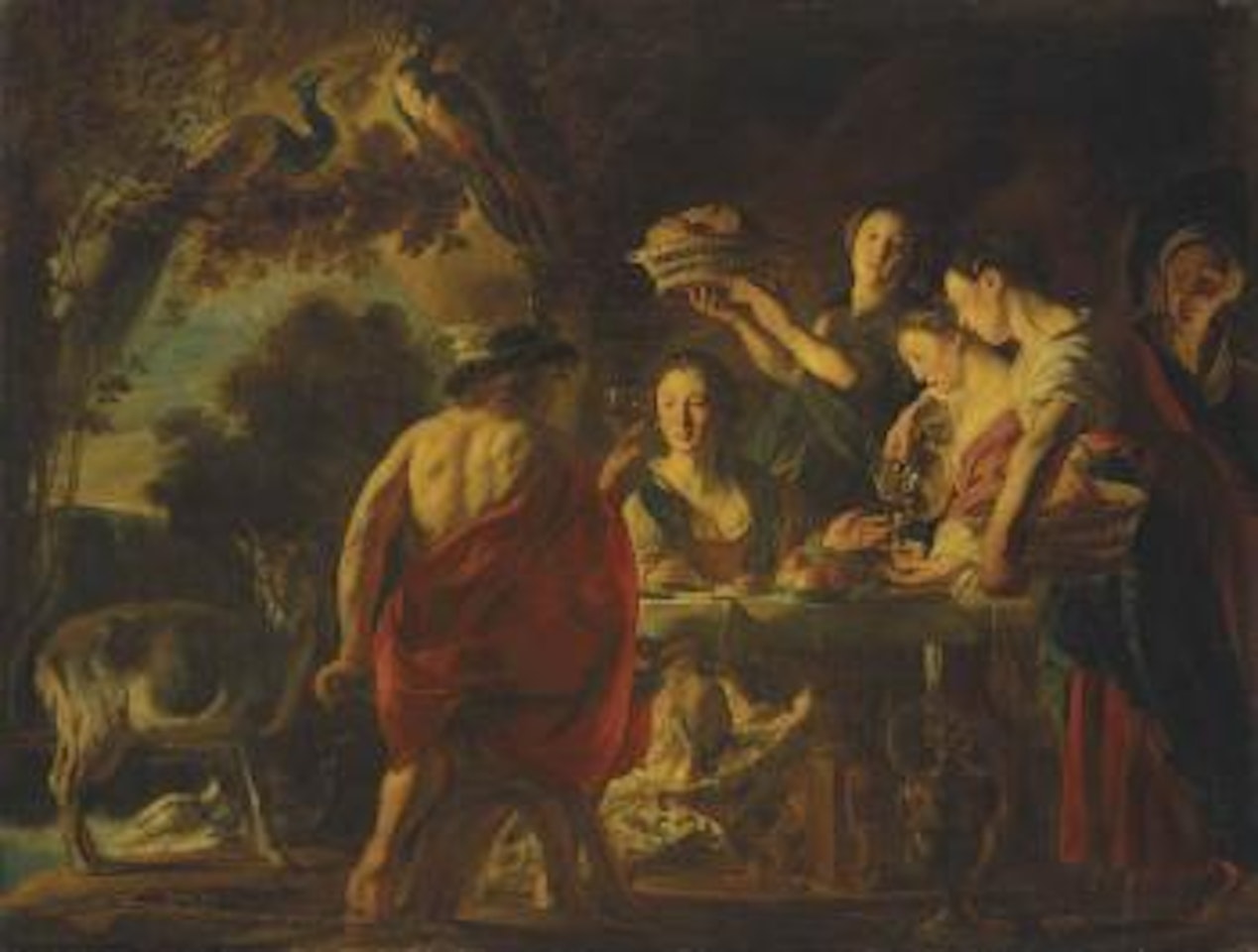 Hermes entertained by Calypso by Jacob Jordaens