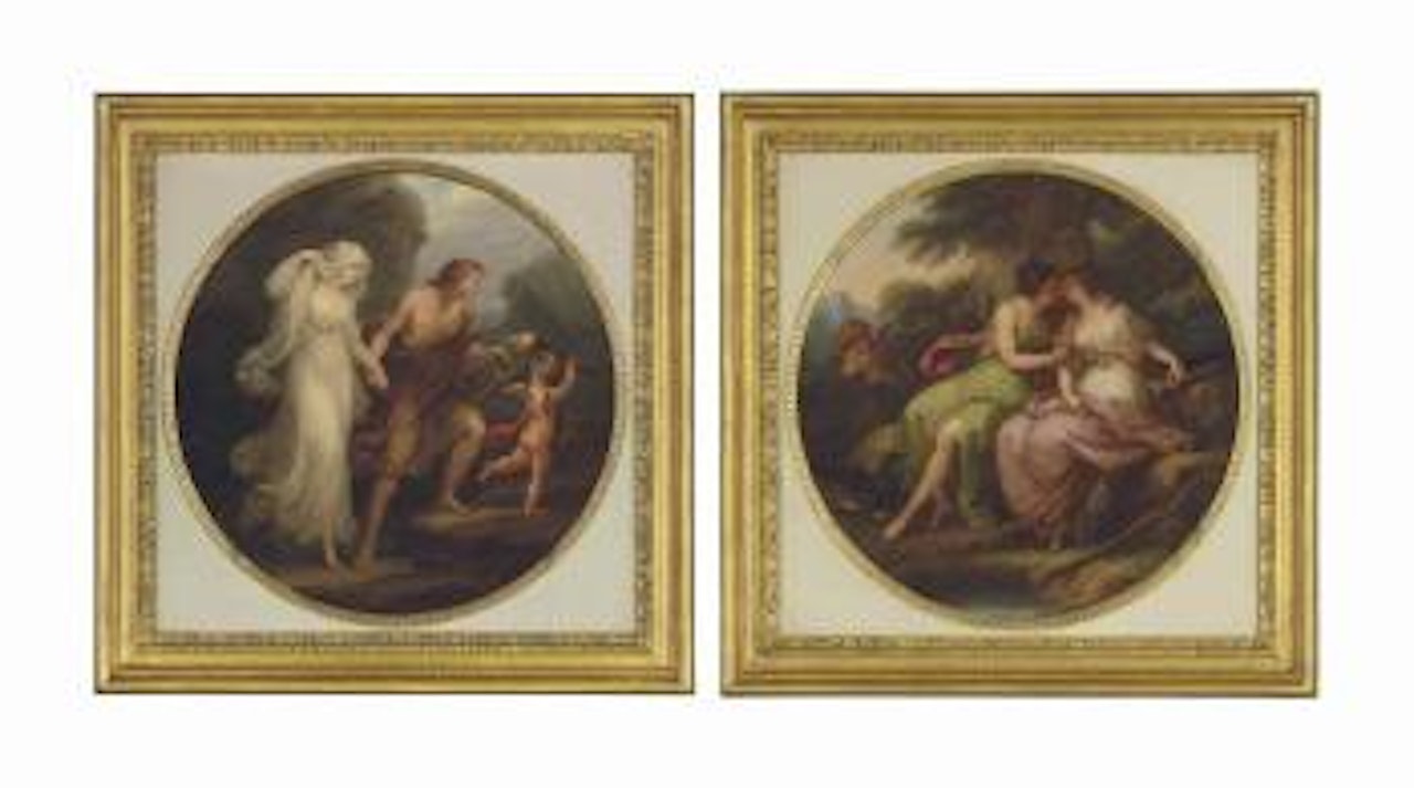 Orpheus and Eurydice; and Jupiter, in the guise of Diana, and Callisto by Angelica Kauffmann