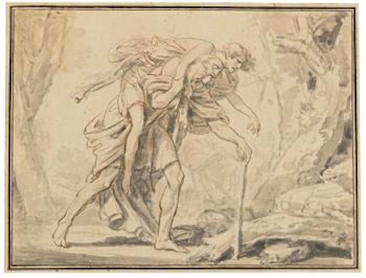 The Blind Carrying The Crippled by Jean-Baptiste Greuze