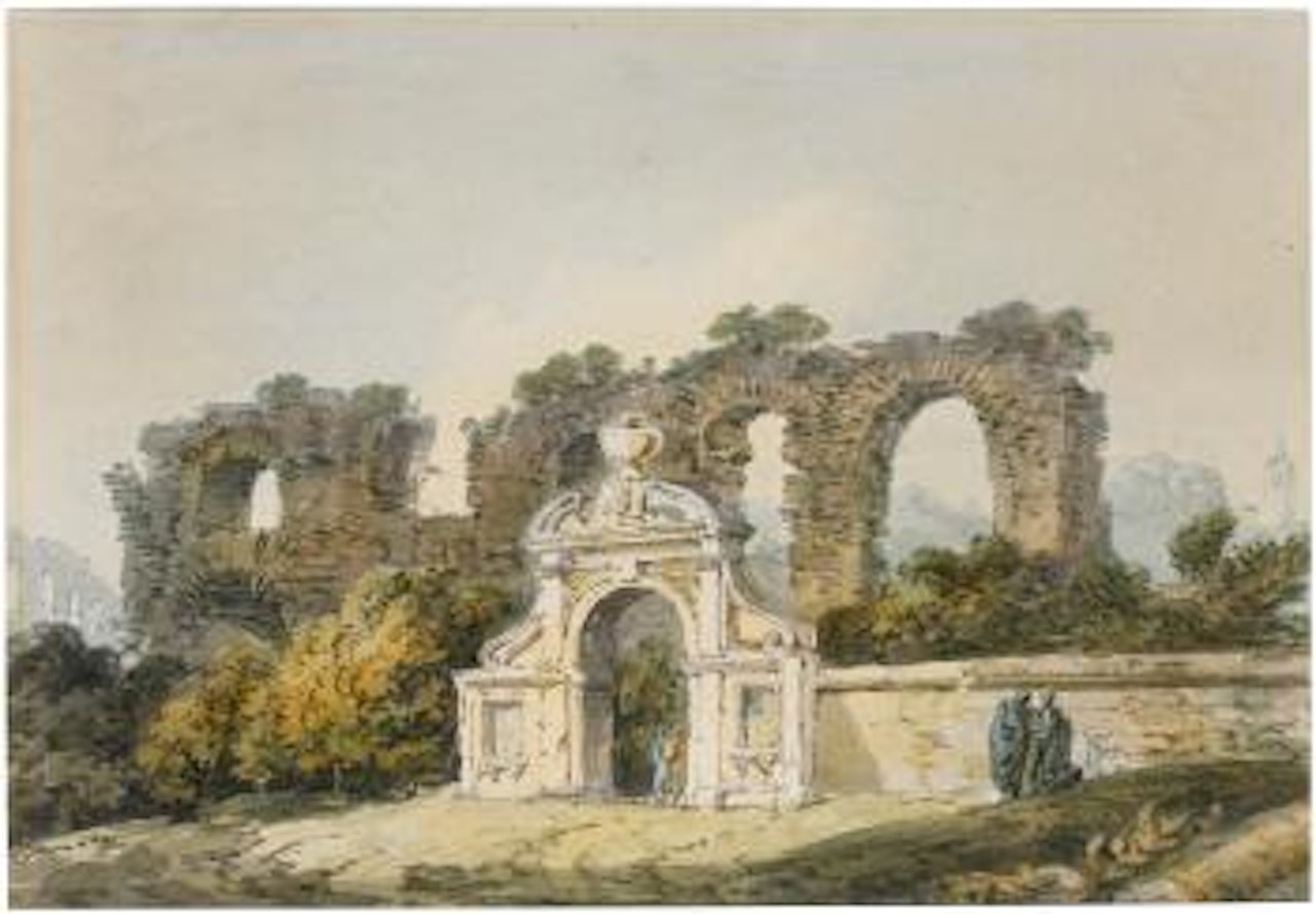 Roman Figures By A Gateway and Ancient Ruins by Joseph Mallord William Turner