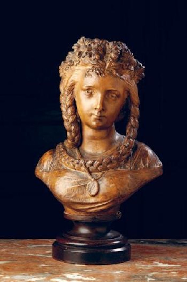 Buste de femme nattée by Albert-Ernest Carrier-Belleuse