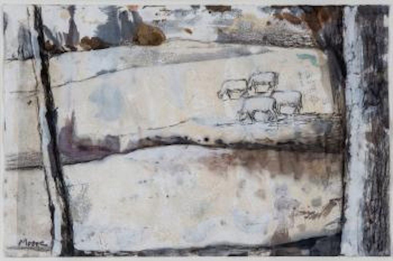 Landscape with Cows by Henry Moore