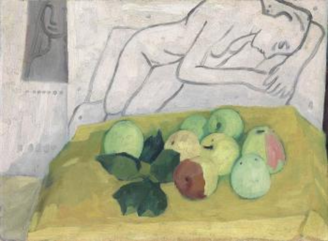 Mele o natura morta con nudo by Felice Casorati