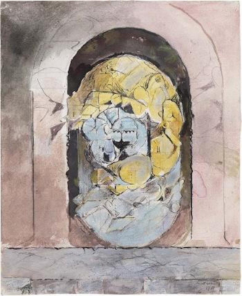 Le portail barrée - Gateway blocked by a stone by Graham Sutherland