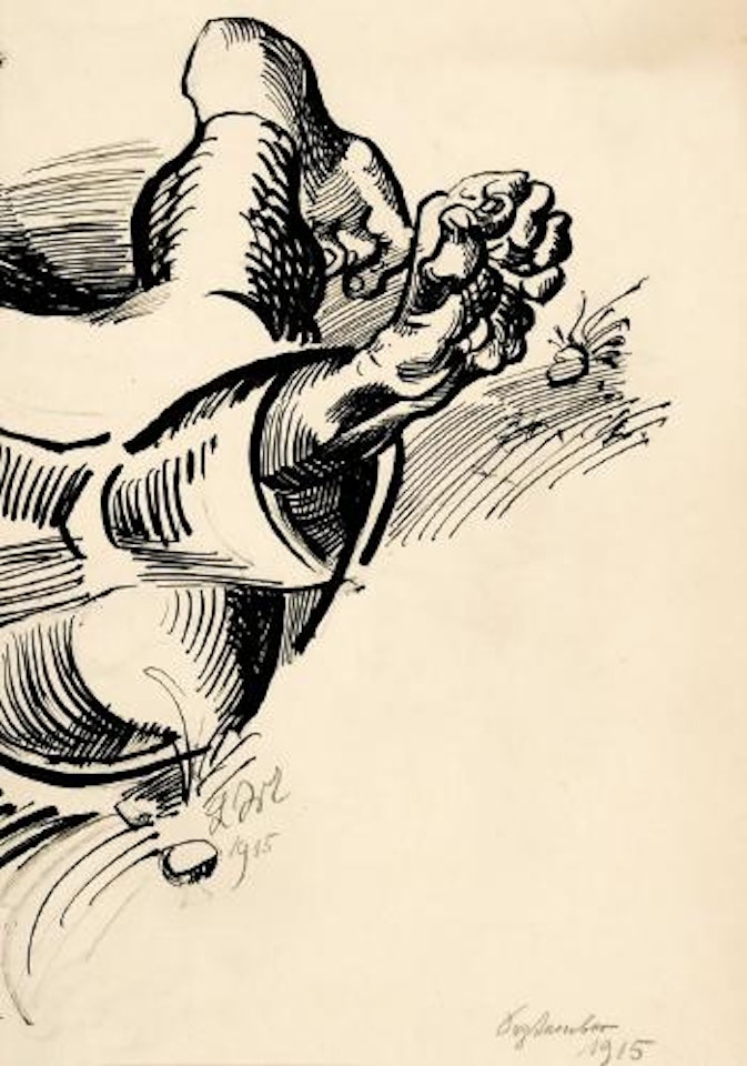Teilstudie eines Liegenden by Ludwig Meidner