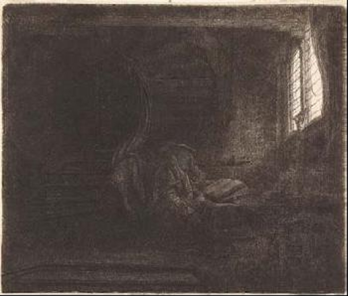 Der heilige Hieronymus im dunklen Zimmer by Attributed to Rembrandt Harmensz van Rijn