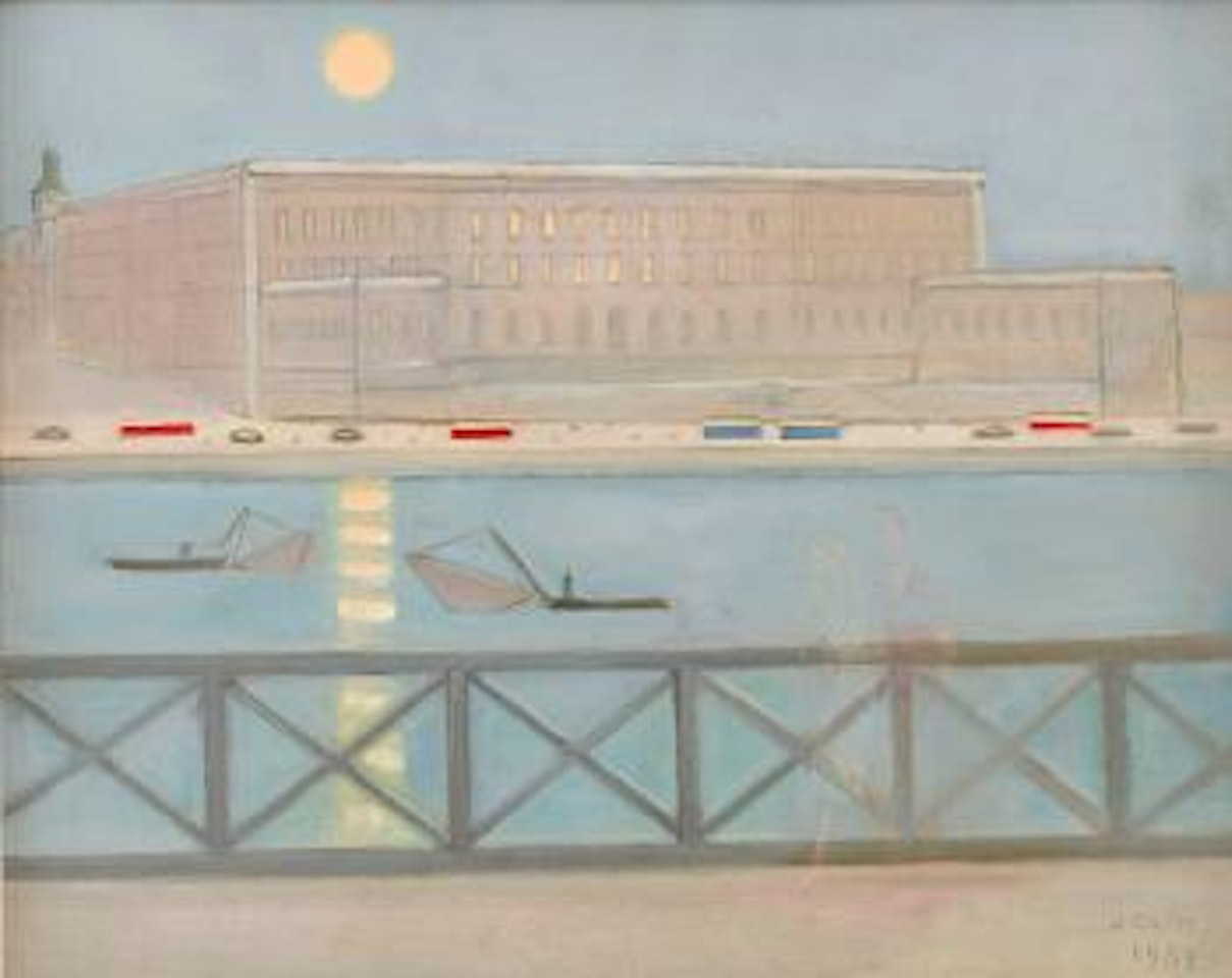 Stockholms slott i månsken by Einar Jolin
