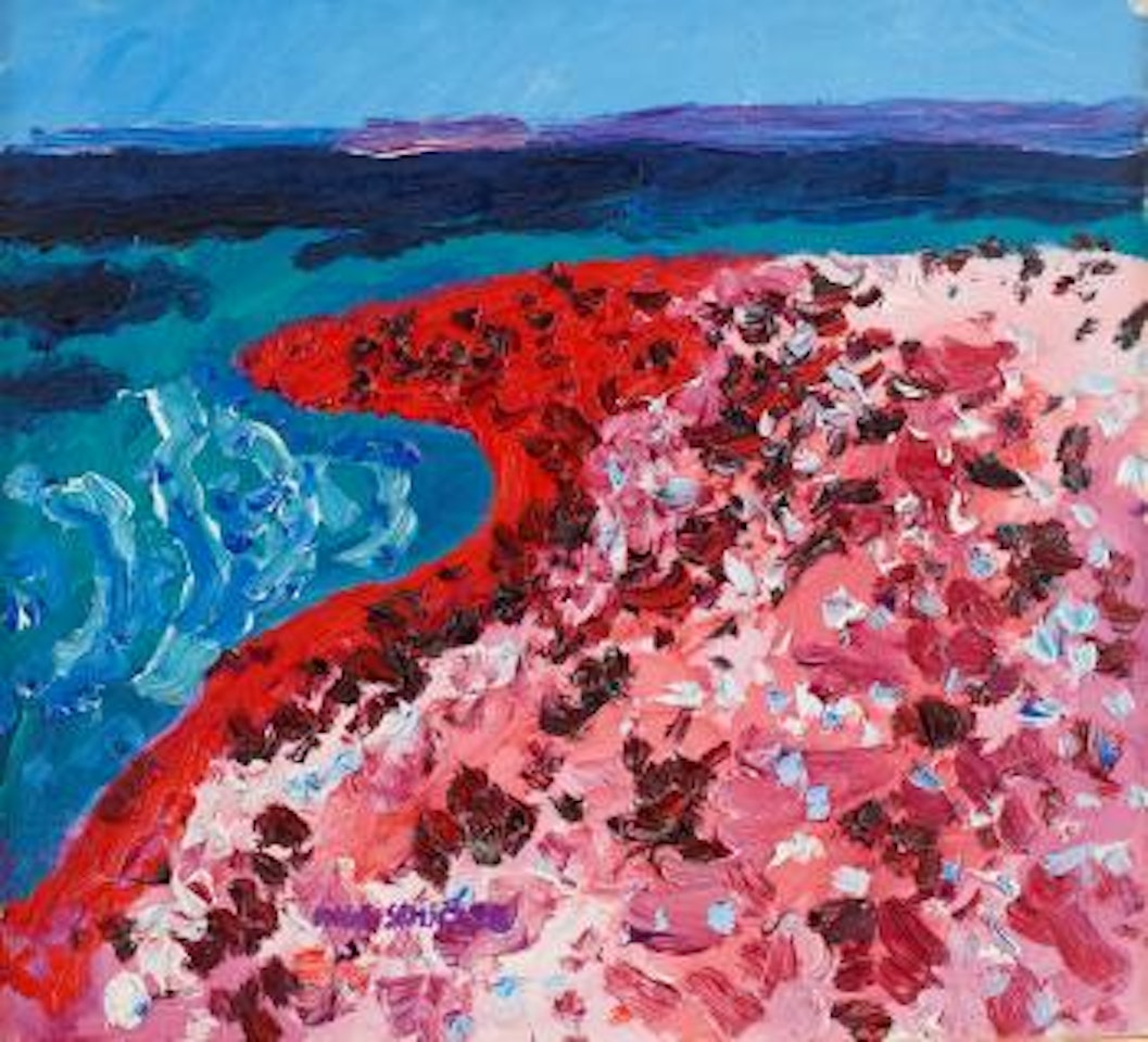 Röd strand by Inge Schiöler