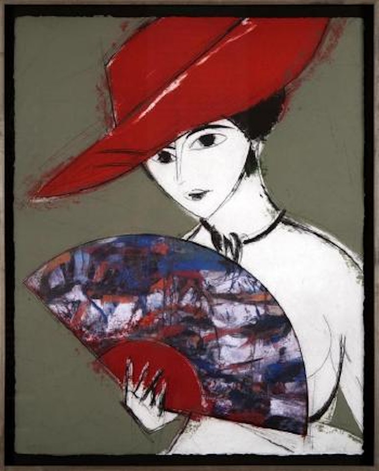 Dama con Sombrero (red) by Manolo Valdés