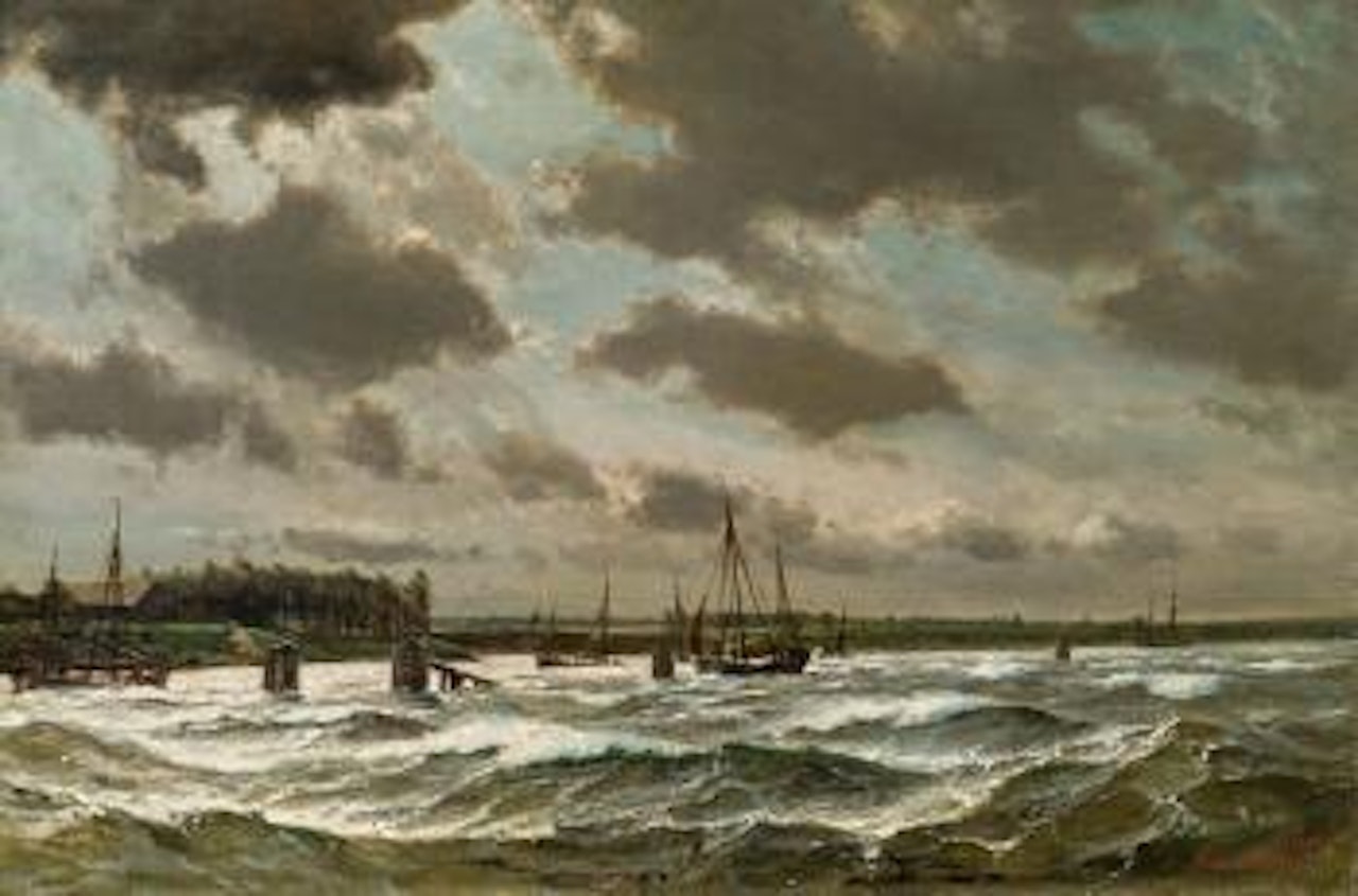 Aufziehender Sturm (Elbe bei Hamburg?) by Anton Melbye