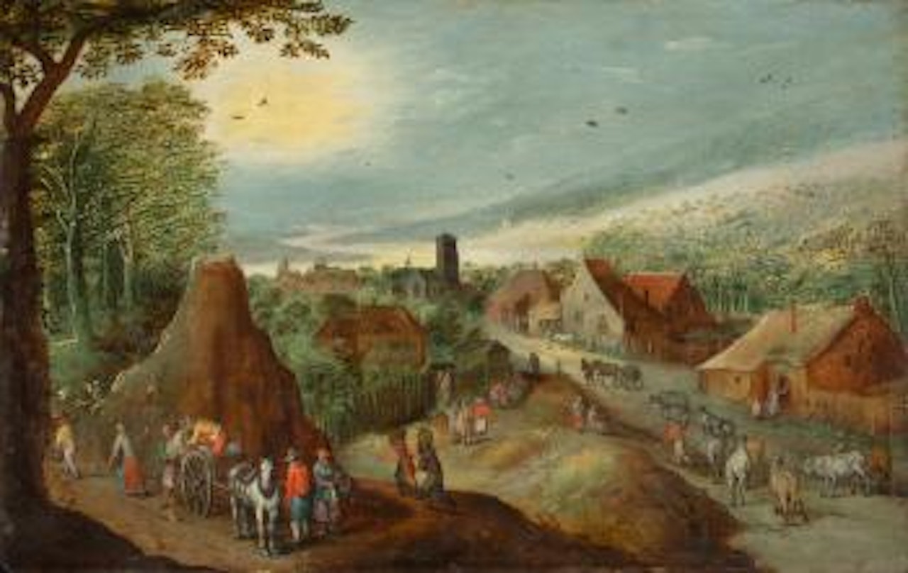 Hügelige Landschaft Mit Ansicht Eines Dorfes by Jan Brueghel by Joos de Momper the Younger