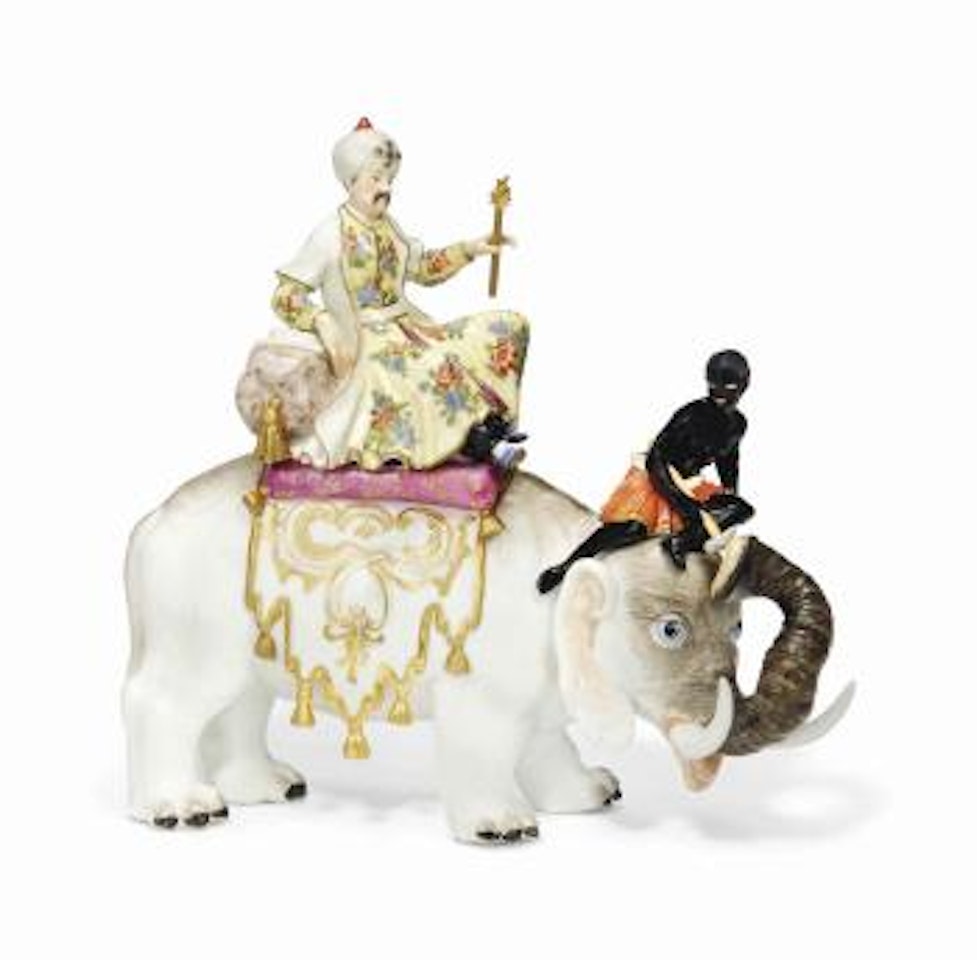 Figure of a Sultan riding on an elephant by Johann Joachim Kandler by Peter Reinicke