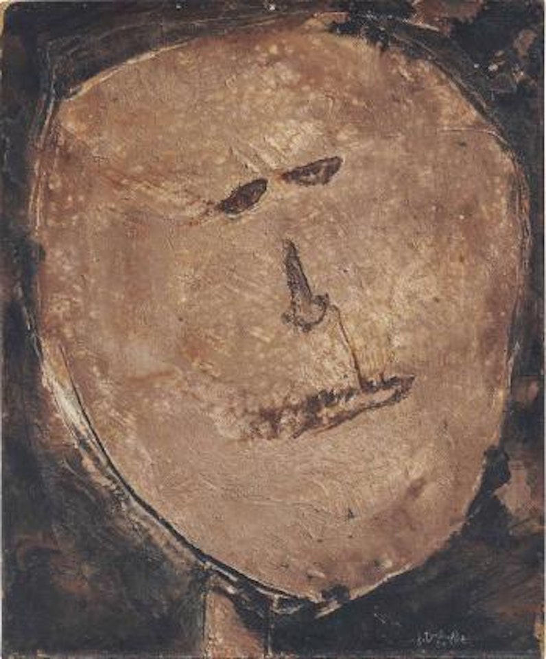 Tête Ã  La Lèvre Blessée (Head with Wounded Lip) by Jean Dubuffet