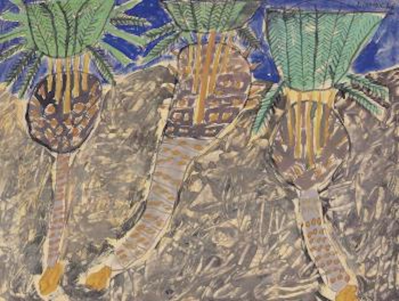 Trois Palmiers by Jean Dubuffet